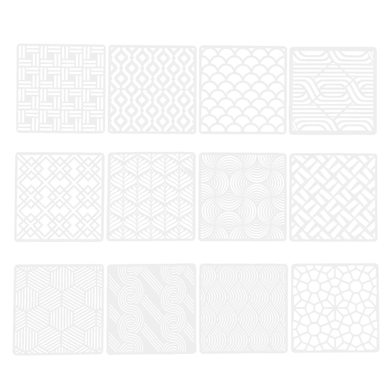

Painting Stencils Template Stencil Wall Templates Geometrydrawing Diy Floor Hollow Reusable Tile Flower Scrapbook Scrapbooking