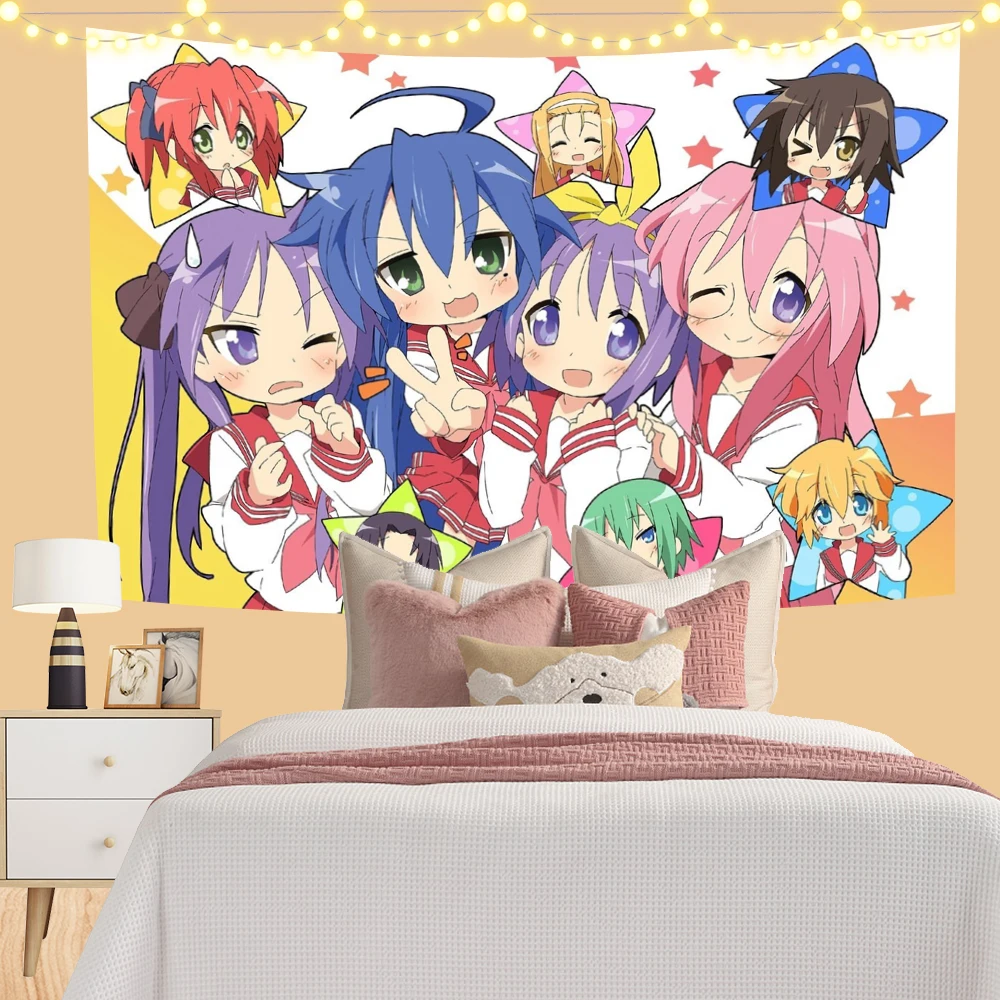 Аниме Luckys Stars красочный гобелен настенный богемный Мандала художественный декор