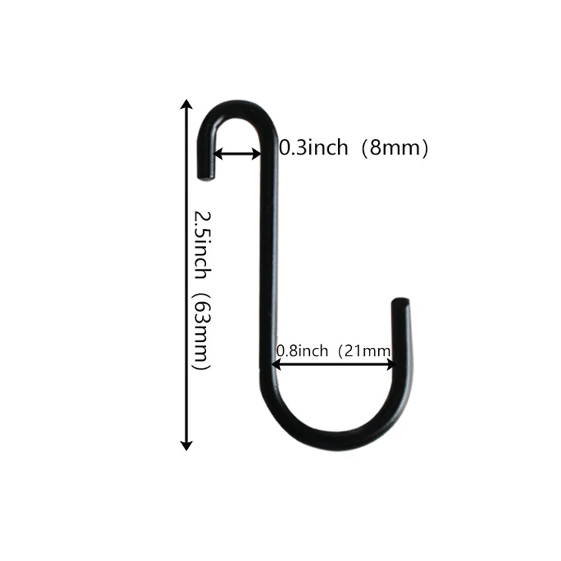 Металлические S-образные крючки для кухни 5 шт.