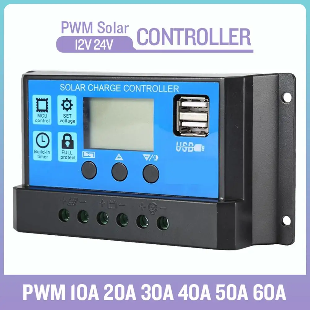 

10A/20A/30A Solar Charge Controller With LCD display Charge And Discharge Photovoltaic Intelligent System Regulator 12V 24V