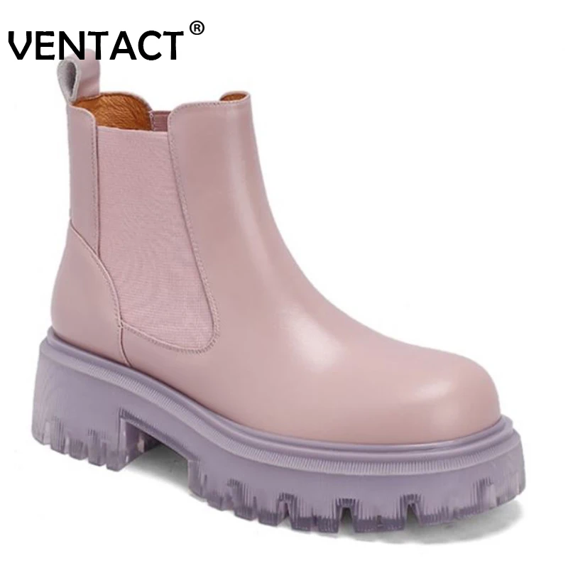 

VENTACT 2022 Ankle Boots Women Fashion Platform Winter High Heel Shoes For Woman Ins Short Boot Lady Office Footwear Size 35-40