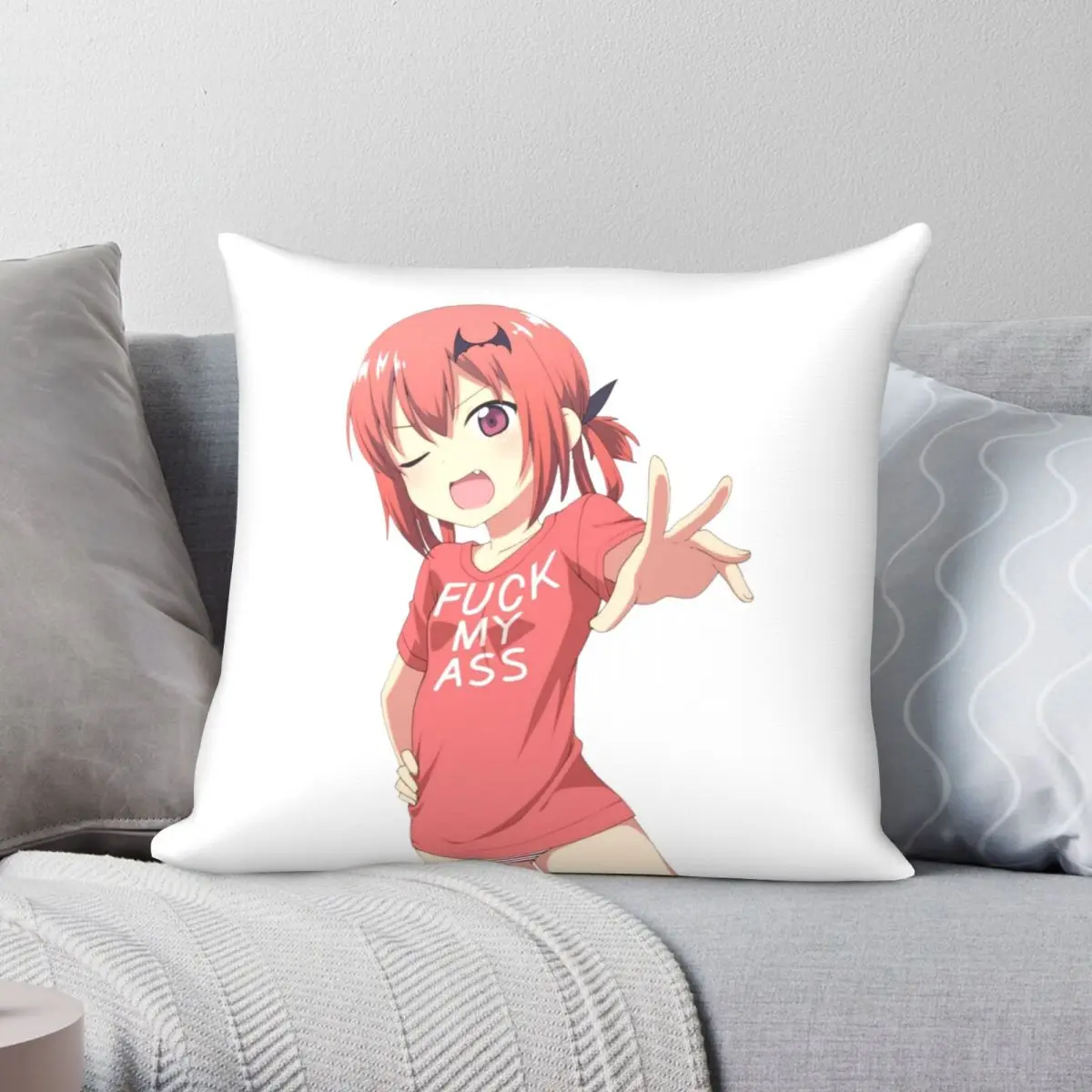 

Cute Loli Funny Meme Pillowcase Polyester Linen Velvet Printed Zip Decor Throw Pillow Case Home Cushion Cover