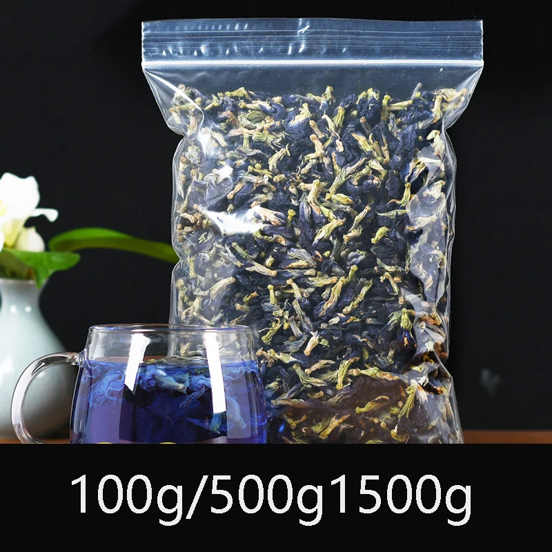 

2022 Natural Clitoria Terna Dried Flowers Blue Butterfly Orchid Pea Beauty Making Cocktails DIY Wedding Party Decoration