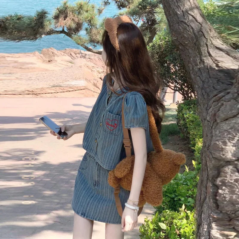 Уменьшающий возраст модный комплект Western Sle Design Sense Ретро джинсовая система соли