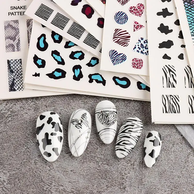 

Sticker Hot Style 3d Back Small Milk Leopard Network Red Adhesive Nail 3d Adhesive Sticker New Nail Nail Stickers Pattern