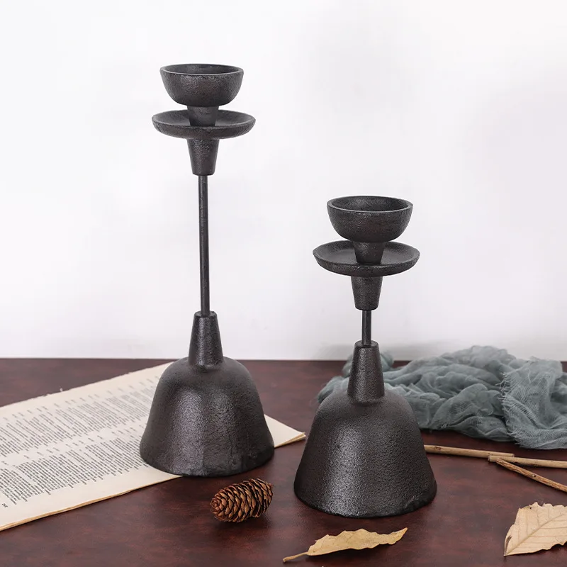 

American Handmade Retro Cast Iron Old Candlestick Oil Lamp Old Chinese Tea Ceremony Lamp Domestic Ornaments Butter Candlestick