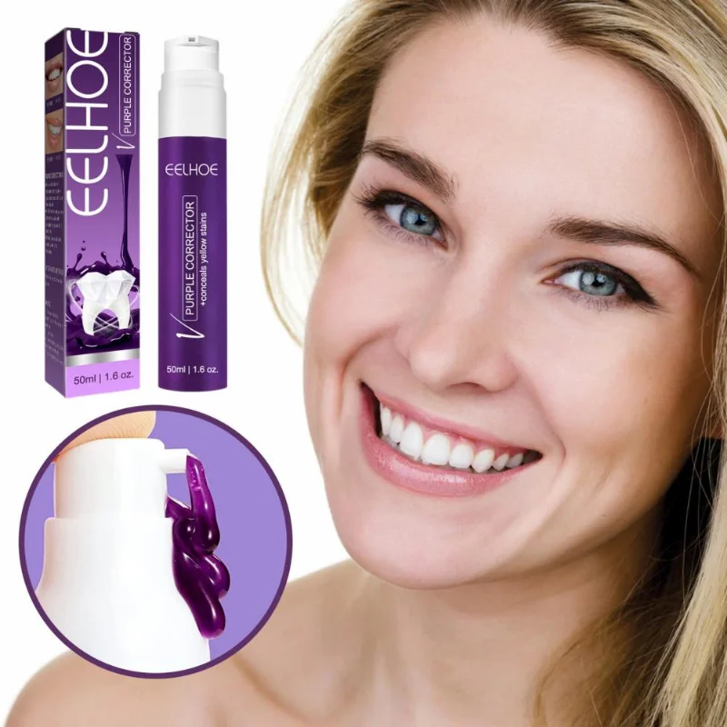 

Sdattor Safe Whitening Teeth Refreshing Breath Teeth Foam Tooth Cleaning Mousse Purple Plaque Removal 50ml