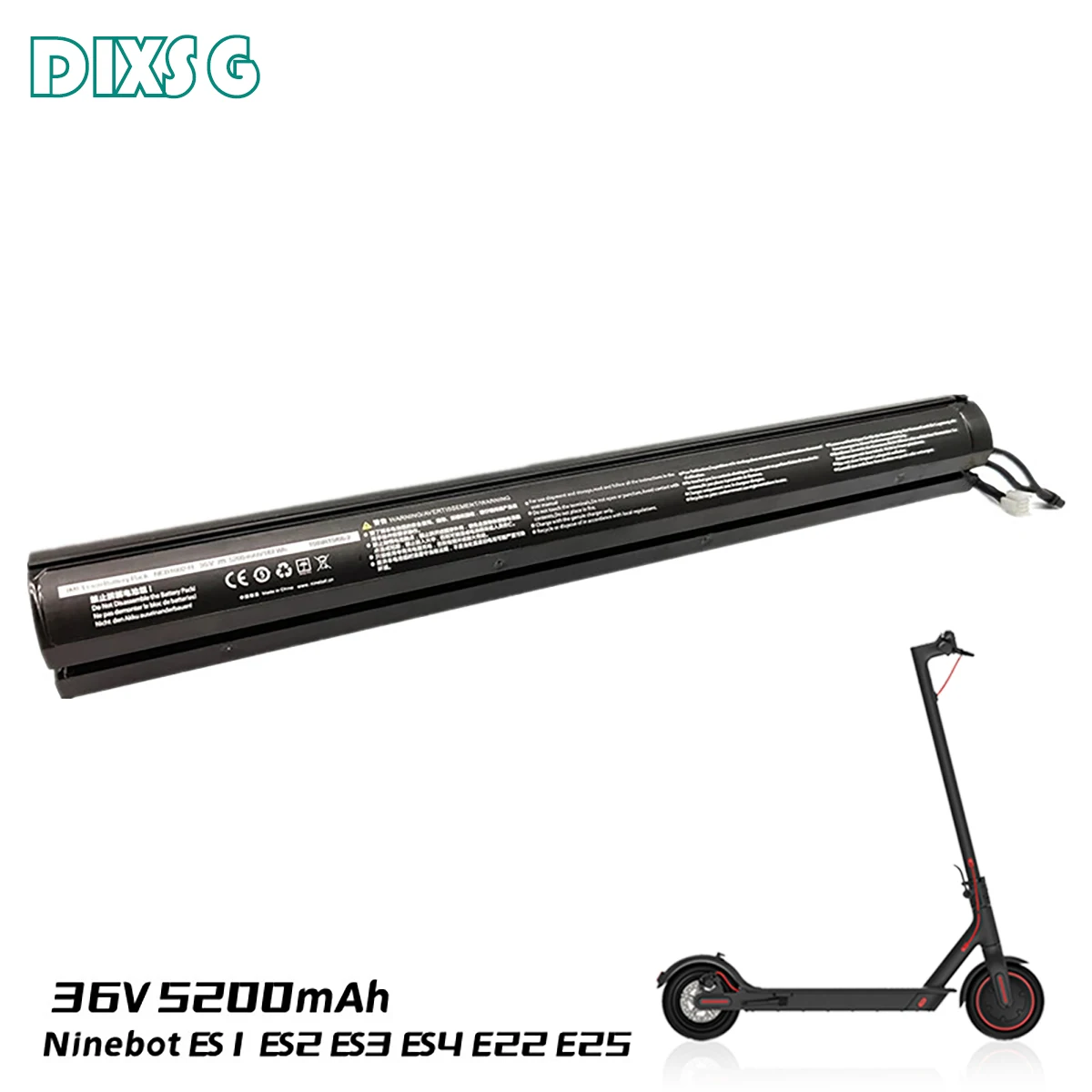 

Dixsg 36V 5200mAh Ninebot ES1 ES2 ES3 ES4 E22 E25 Innere Batterie for NINEBOT Roller ES1 ES2 ES3 ES4 smart Elektrische Scoote