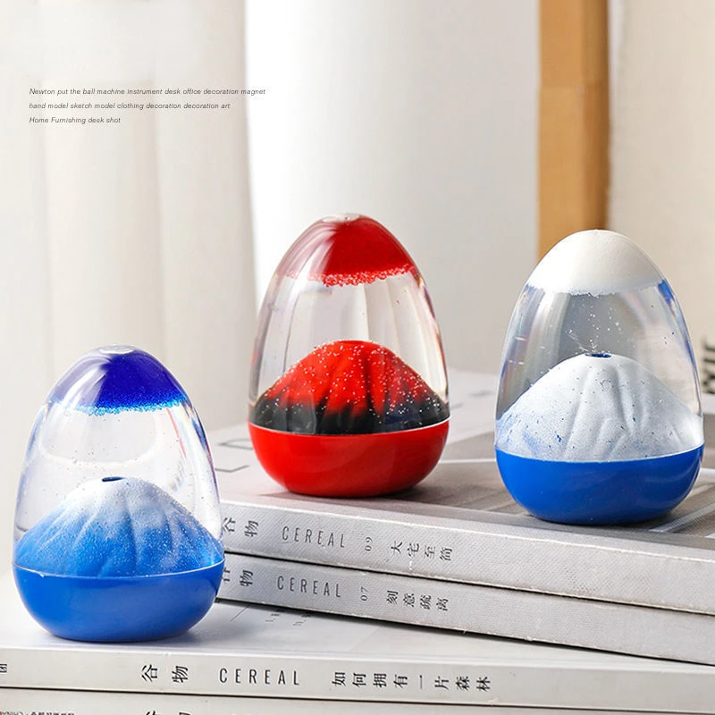 

Volcano Eruption Desktop Ornaments Oil Drop Hourglass Anxiety Relief Toy Plastic Oil Drop Liquid Hourglass Children's Gifts