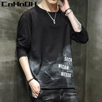 cnhnoh long sleeved t shirt mens 2022 autumn printed t shirt mens casual round neck pullover top cross wholesale