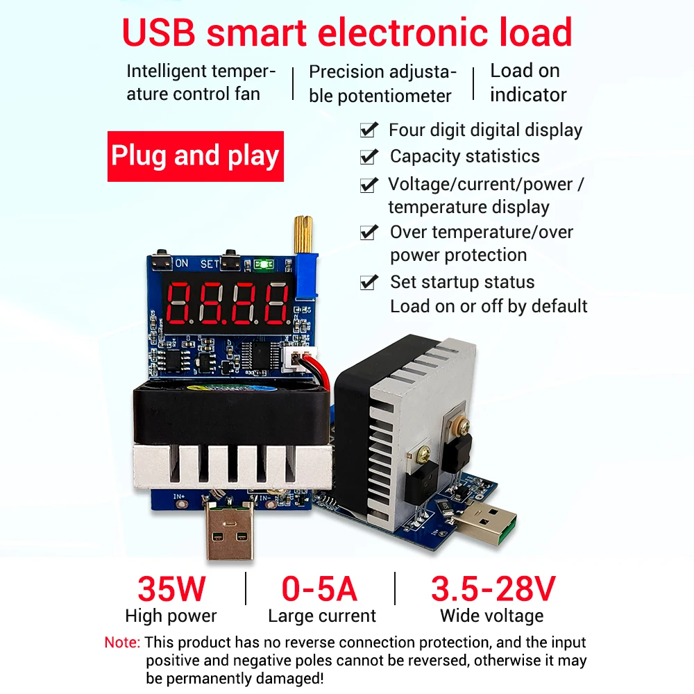 

USB-адаптер для измерения напряжения и силы тока, 35 Вт