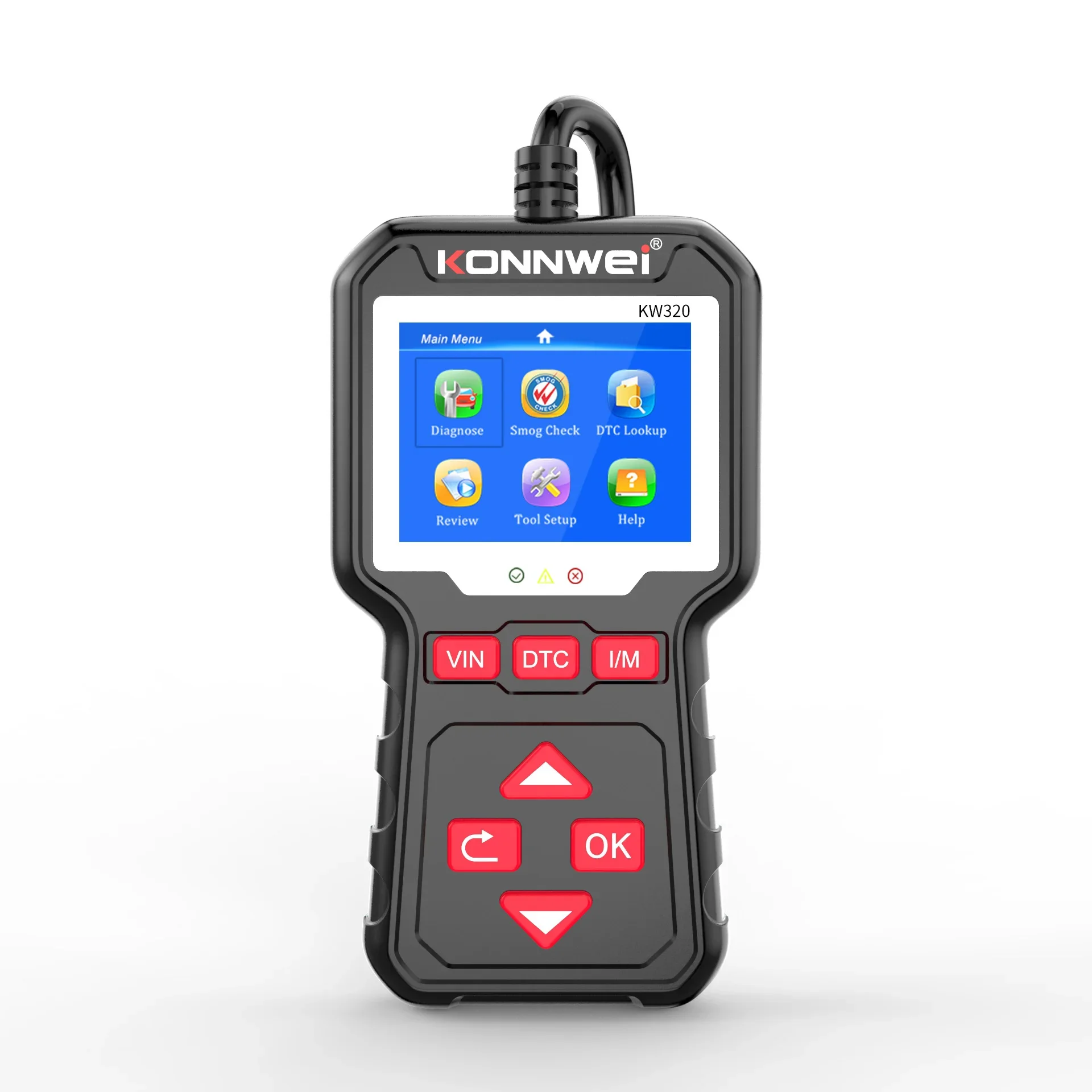 Фото Диагностический инструмент KONNWEI KW320 OBD2 для диагностики автомобилей, тестирования датчиков O2, проверки состояния I/M, поиска кодов неисправностей DTC, просмотра данных потока, сканер OBD2 №2