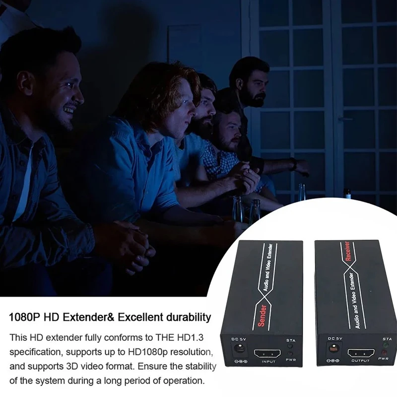 Фото 1080P 60 м HD-удлинитель HD-повторитель через Cat 6 Cat 7 Ethernet-кабели с функцией EDIID Передатчик Rj45 TX/RX Удлинитель HDTV №5