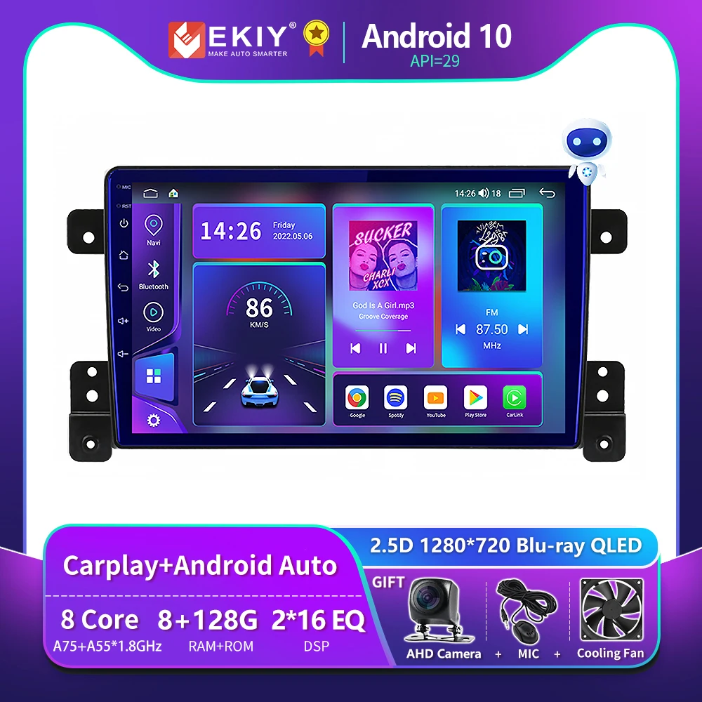 EKIY T900 8G 128G для Suzuki Grand Vitara 3 2005 2006 2007 2008 2009-2015 Автомобильный радиоприемник GPS Auto Android