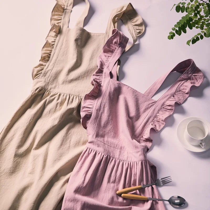 Хлопковый фартук с перекрестной спинкой