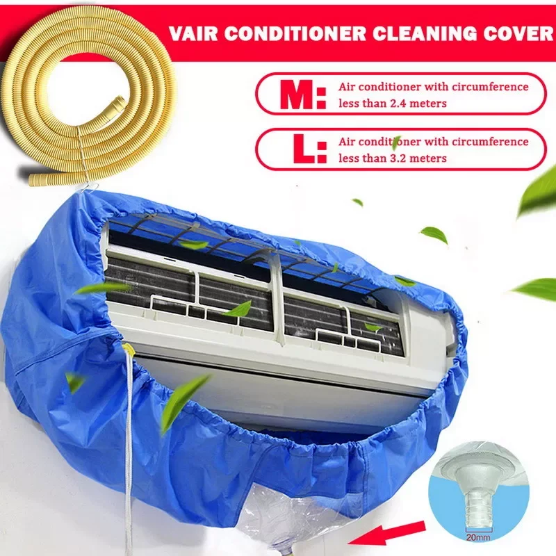 

NEW2023 Large 3.2m Air Conditioner Cleaning Cover Double Layer Thickening Wash Mounted Protective Dust Cover Cleaner Bag Tighten