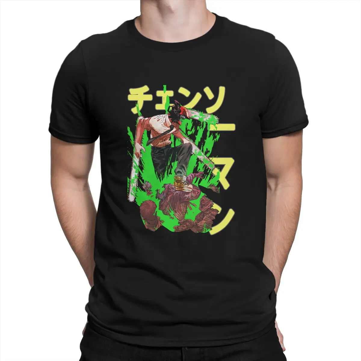 

Men's Pochita Warrior Denji Anime Essential T Shirts Chainsaw Man Manga Cotton Clothing Funny Short Sleeve Round Collar Tee