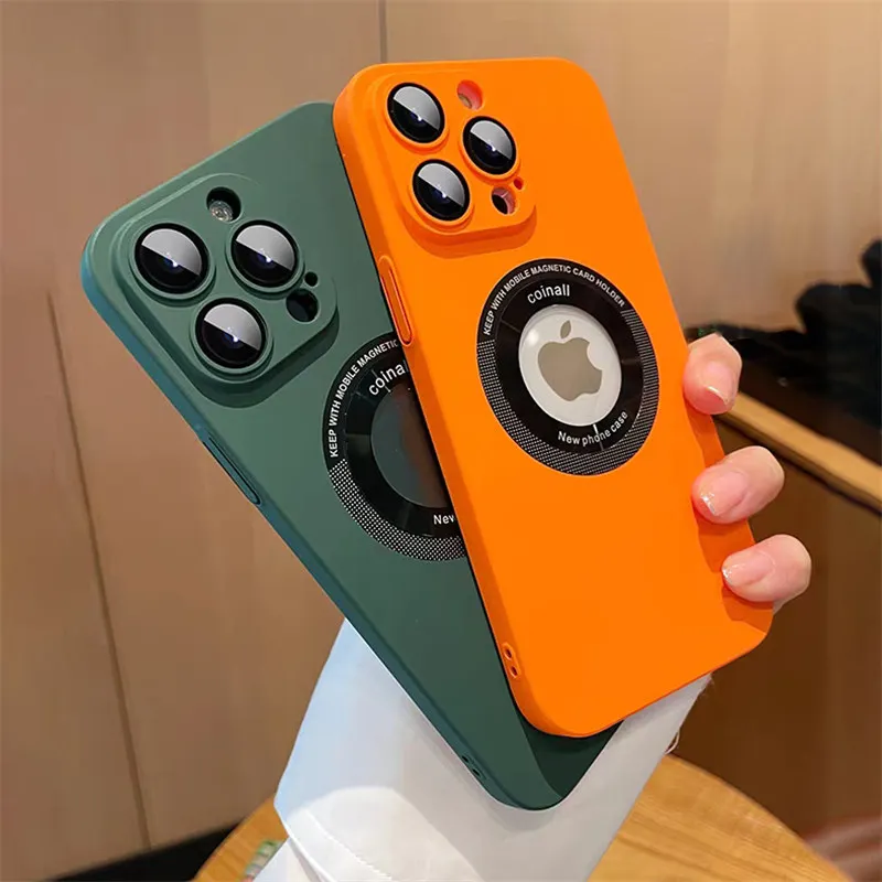 

Liquid Silicone Magnetic Wireless Charging Phone Case For iPhone 14 11 12 13 Pro Max 14 Plus Matte Gradient Color Soft TPU Cover