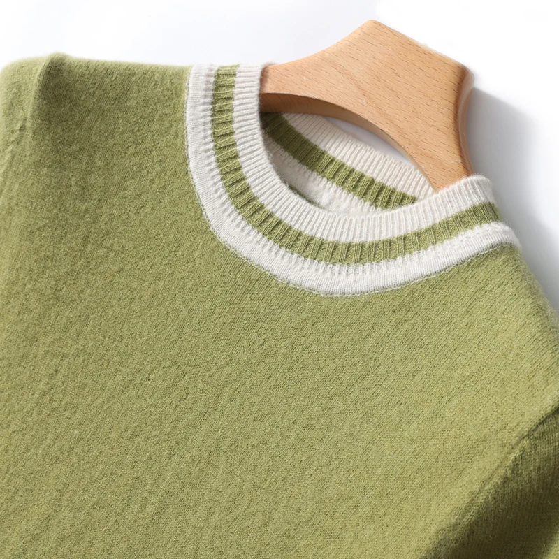 Женский Однотонный свитер классический вязаный пуловер с круглым вырезом и