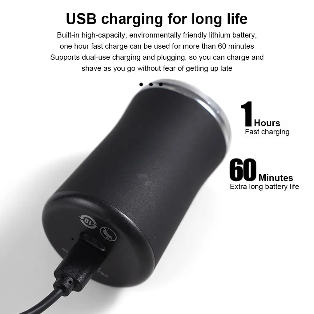 Карманный размер Бритва для лица перезаряжаемая IPX7 водонепроницаемый