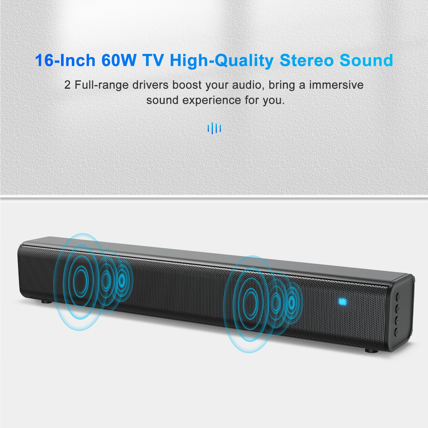 Bluetooth динамик 60 Вт беспроводной Саундбар 16 дюймов для телевизора Настенный 3D