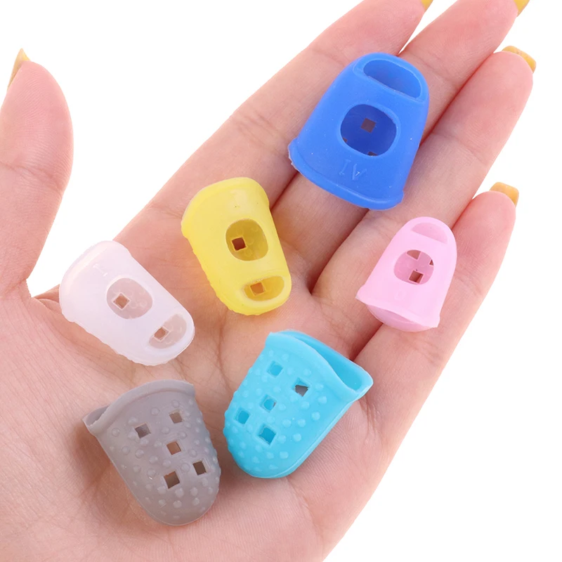 10Pcs Guitar Fingertip Protectors 5 Sizes Silicone Finger Guards Covers Caps Random Color