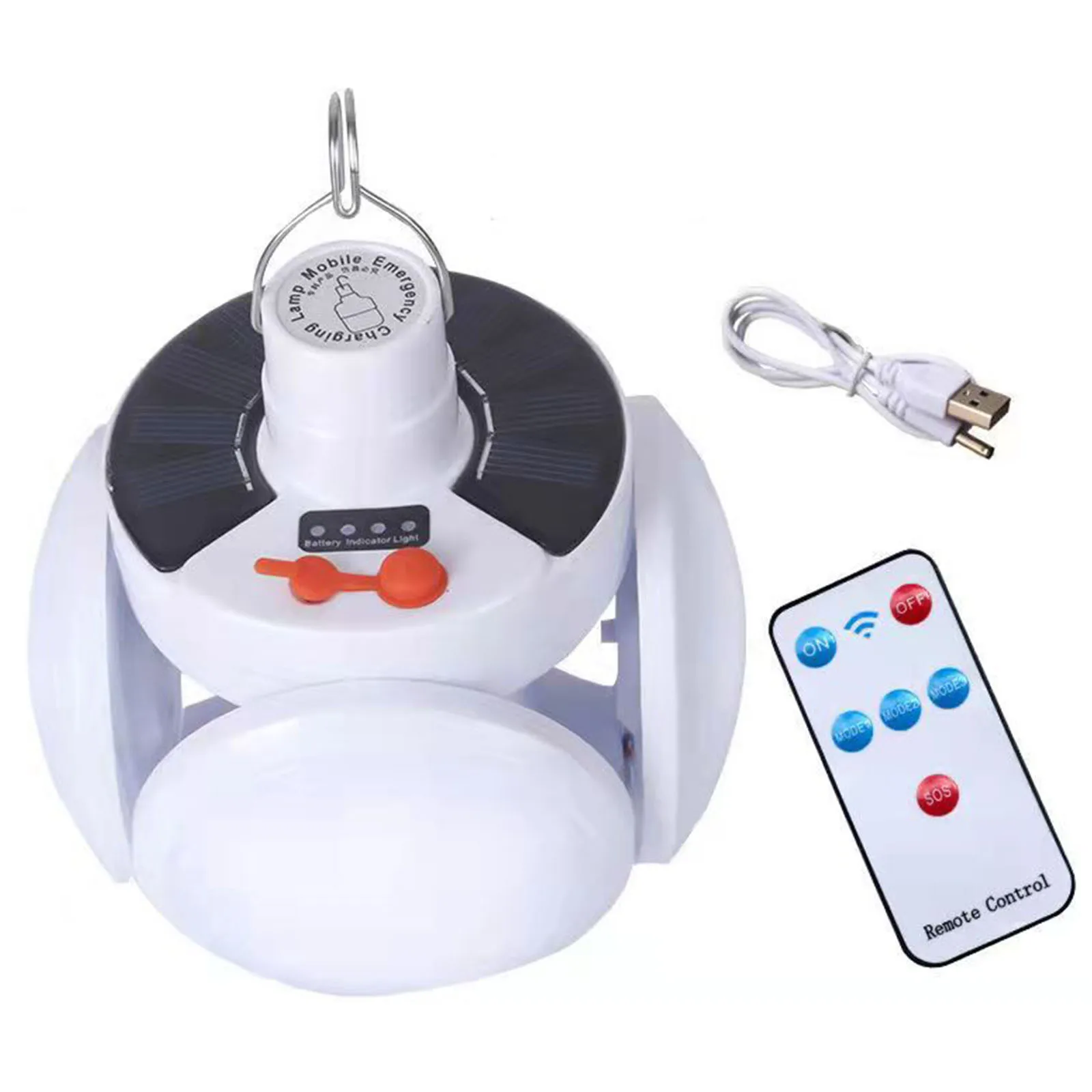 

Football Design Solar Folding Outdoor Gardens Camping Light Hanging LED Portable Camping Lamp Rechargeable Foldable Waterproof