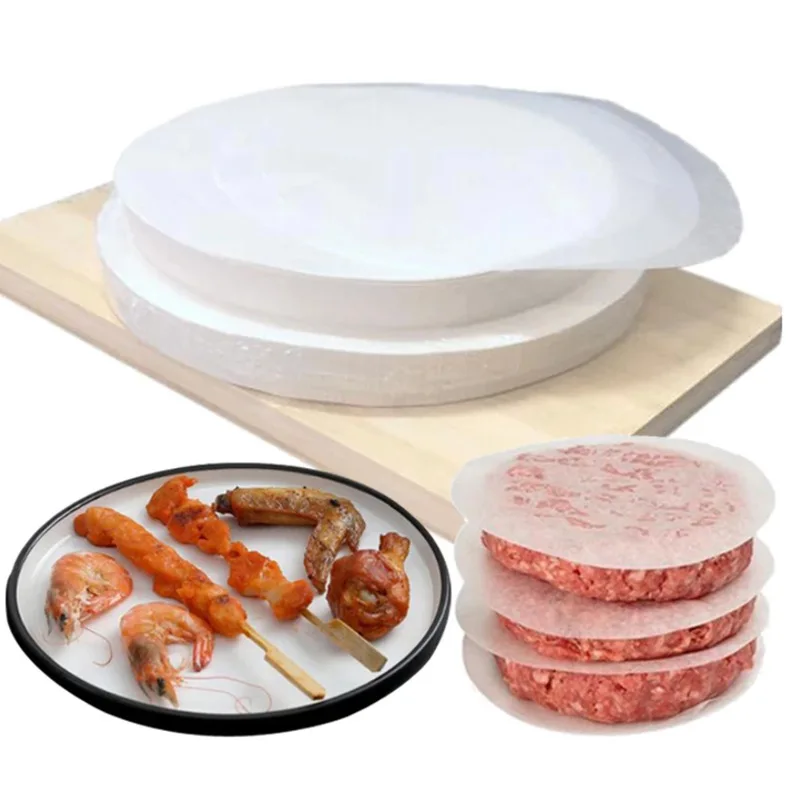 

Round Baking Oil Paper Hamburger Patty Blotting Oil Paper Barbecue Tool For Oven Bakeware BBQ Grill Absorbing Oil Sheet Hot Sell