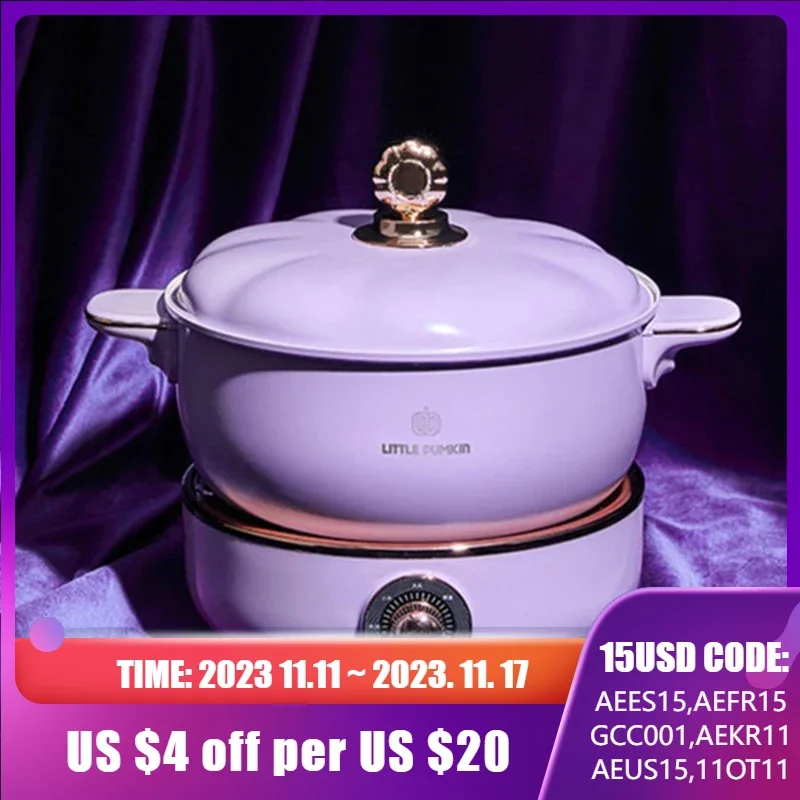 

220 В, электрическая мультиварка, емкость 3 л, керамический горшок, индукционная плита, раздельный дизайн, мини-жаровня, 2 уровня нагрева, безопасный горшок