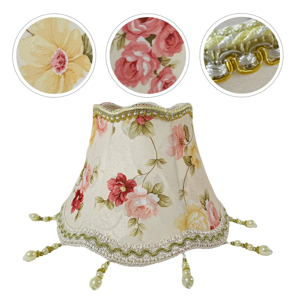 

Fabric Lampshade Desk Shades Hotel European Style Lampshades Table Flower Floor Candlestick