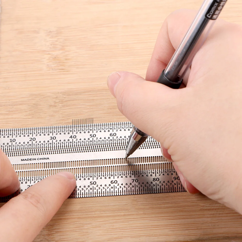 

T-type Hole Ruler High-precision Scale Ruler Woodworking Scribing Mark Line Stainless Steel Gauging Tool