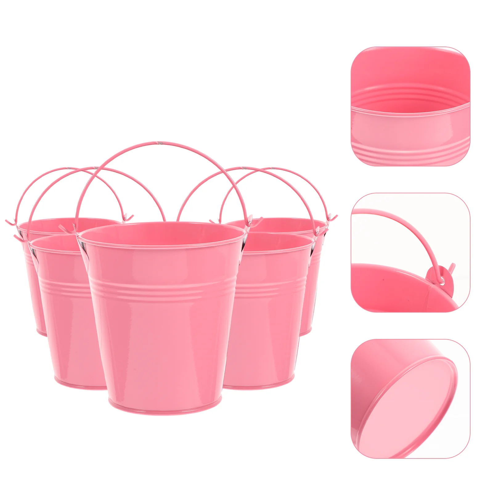 

Flower Metal Bucket Vase Planter Galvanized Farmhouse Pot Jug Shabby Chic Small Rustic Buckets French Hanging Roundflowerpot