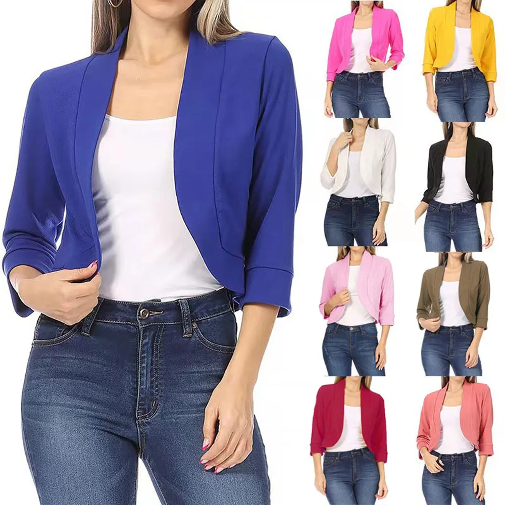 

Tilorraine 2023 new popular European and American women's clothing solid color coat small suit blazer women