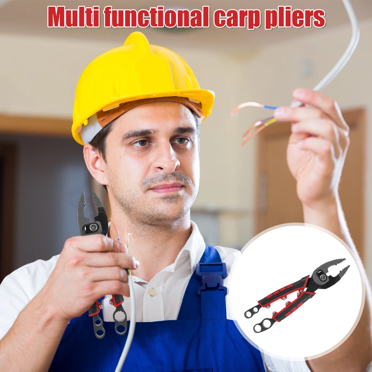 

Плоскогубцы с нескользящим соединением, многофункциональные 8 дюймовые плоскогубцы для водопроводной трубы с 8/10/12/14 дюймовым сливовым ключ...