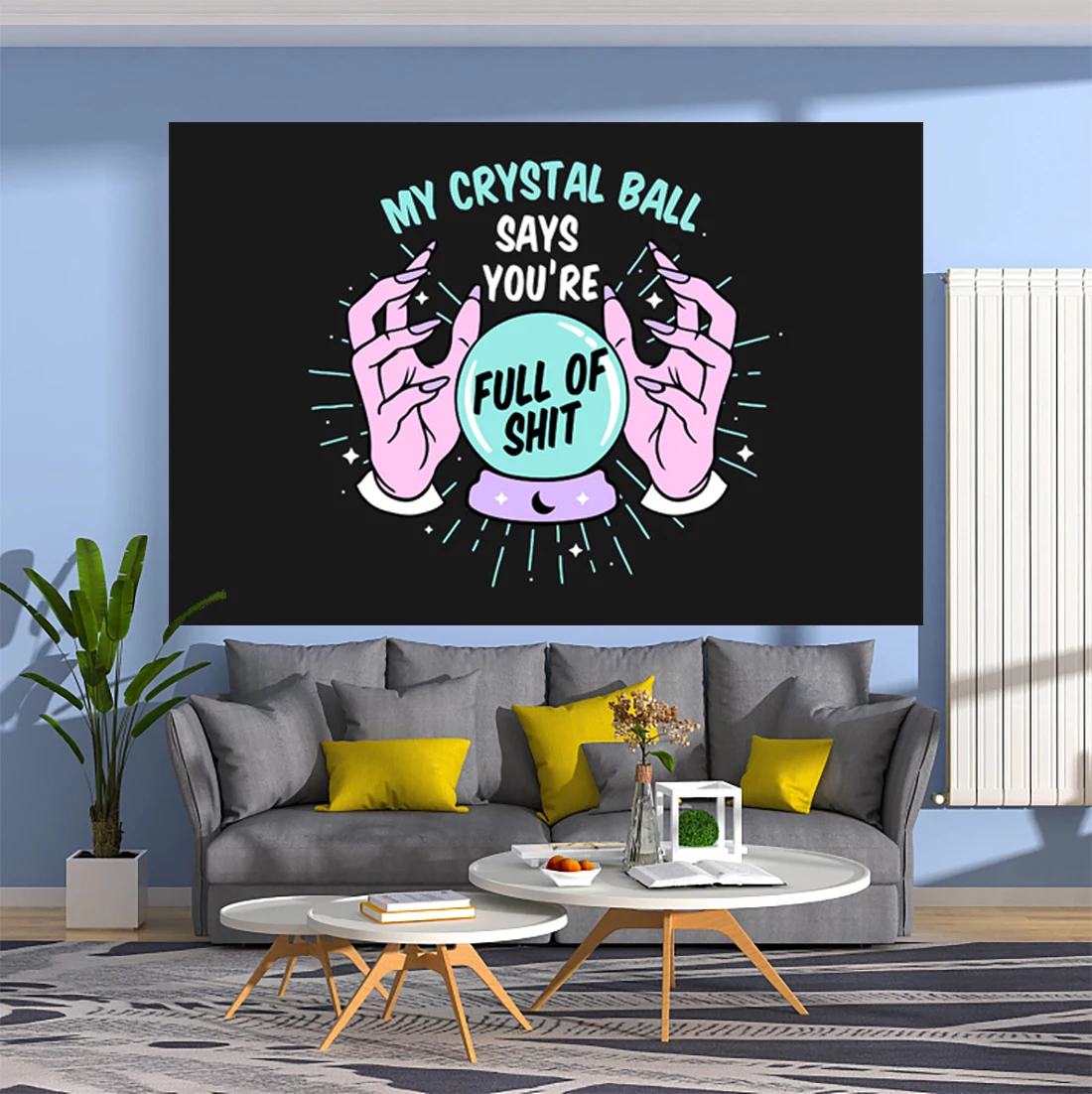 

Tarot Tapestry Crystal Ball Magic Hand Divination Hippie Printed Wall Hanging Carpets Bedroom Or Home For Decoration