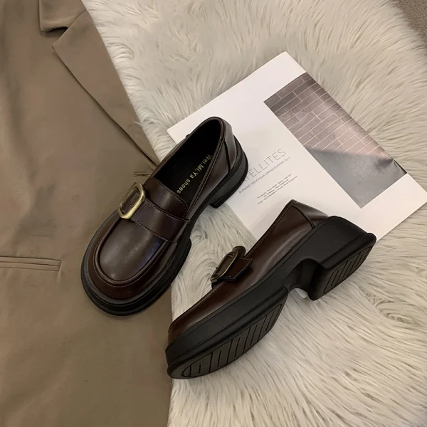 

Round Toe Summer Shoes Ladies Slip-on Clogs Platform Casual Female Sneakers Oxfords Women's British Style Flats Loafers With Fur