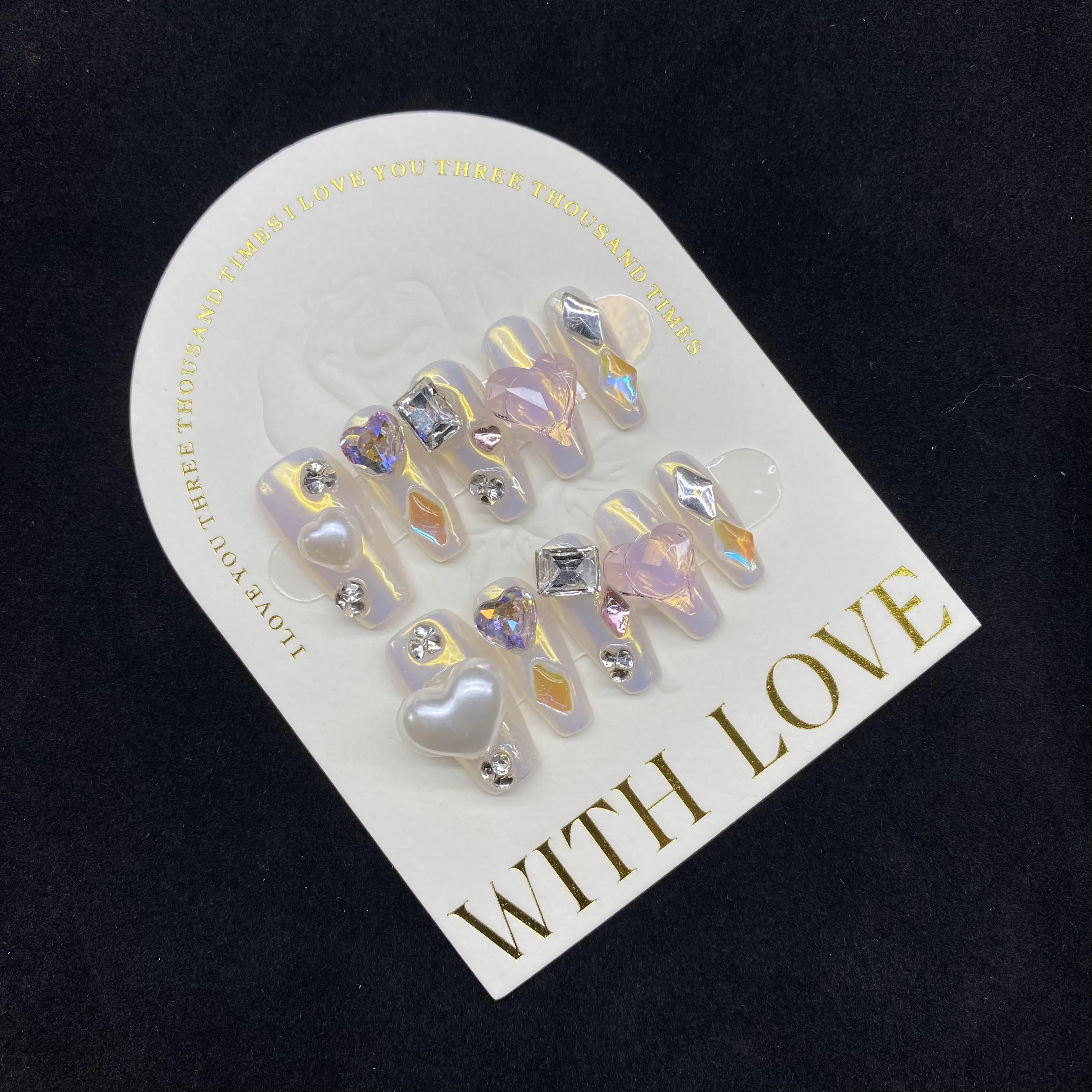 Оптовая продажа блестящий зеркальный порошок Aurora K9 в форме сердца высокое