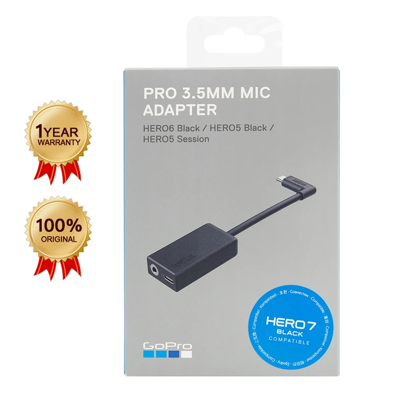 

Original 3.5MM GoPro Mic Adapter for GoPro HERO 10 9 8 HERO 7 6 Hero 5 Black/HERO5 Session Microphone Adapter Cable AAMIC-001