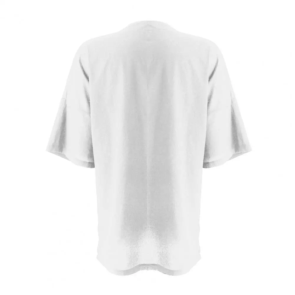 

Women Shirt Vintage Loose Women's Cardigan Soft Breathable Three Quarter Sleeve Top Blouse for Fall Round Neck Top