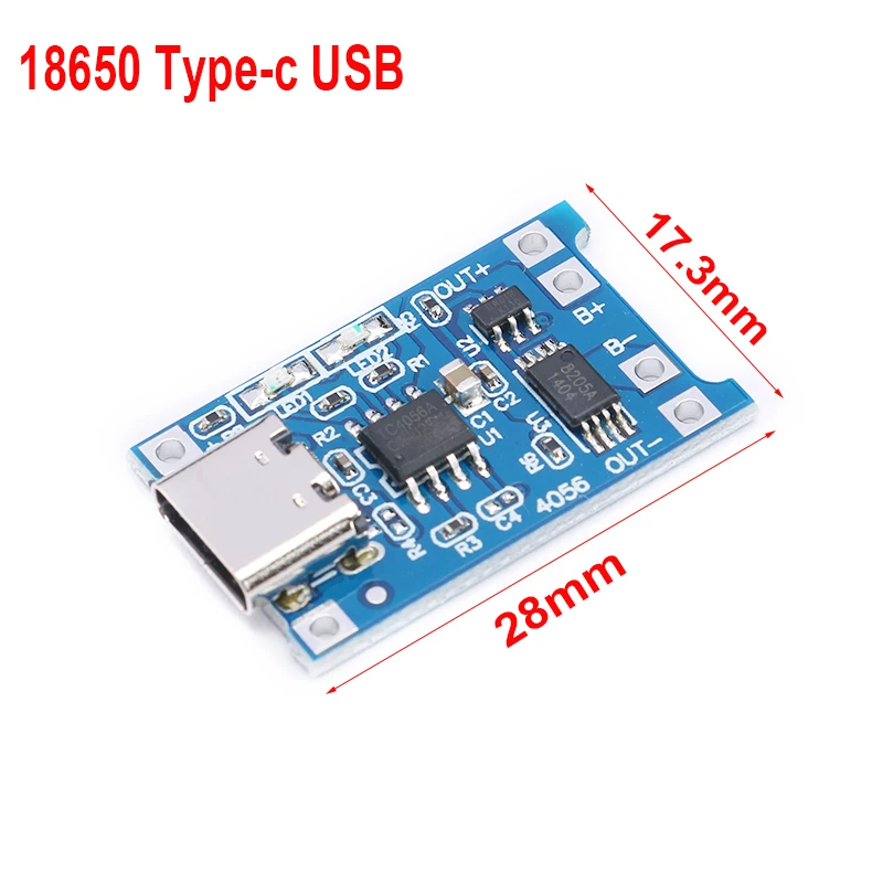 

10PCS Type-c USB with Protection 18650 TP4056 5V 1A Lithium Battery Charging Board Charger Module Dual Functions Charger Module
