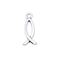 120pcs alloy jesus fish ichthys christian charm pendants for jewelry making 8 5 x21mm a 0104