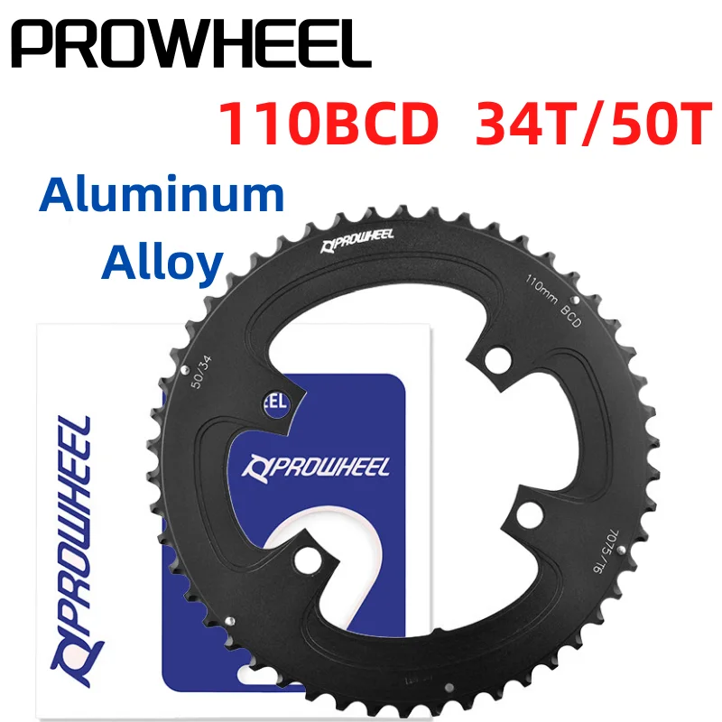 

PROWHEEL 110BCD 4/5 Claws Road Bike Chainring 34T/50T Compatible with forShimano FC-R7000/R8000/R9000 Crankset Bicycle Parts