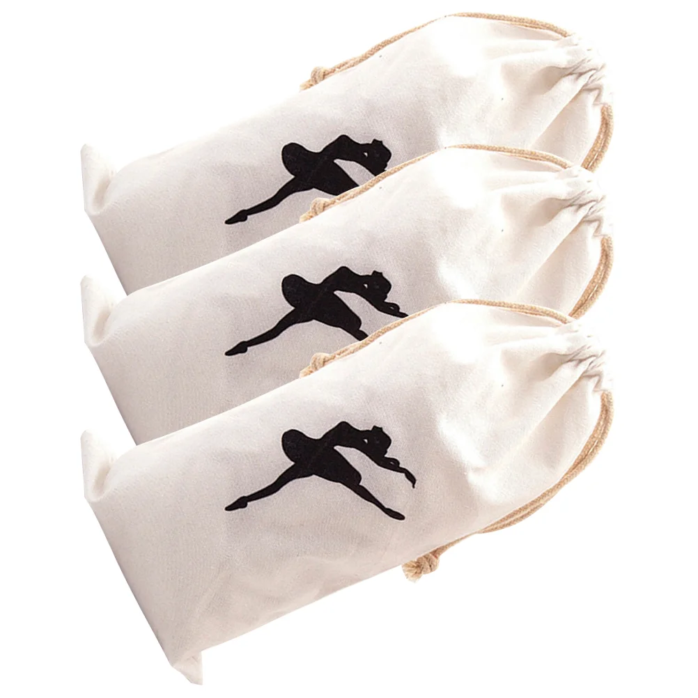 

3 Pcs Dance Shoe Bag Ballet Organizer Outdoor Accessories Lady Bags Drawstring Storage Shoes Polyester Cloth Girl Miss Rack