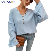 womens knitwear new korean style clothing reverse button v neck loose sweater womens top fashion pullover %d1%81%d0%b2%d0%b8%d1%82%d0%b5%d1%80 %d0%b6%d0%b5%d0%bd%d1%81%d0%ba%d0%b8%d0%b9 2022
