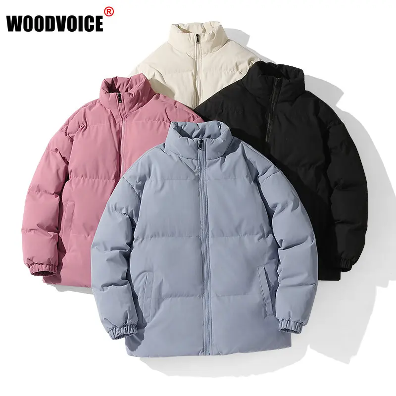 

Men Padded Cotton Parkas Jacket 2022 Winter Mens Outerwear Warm Quilted Parka All-match Loose Basic Puffer Coats Male Clothes