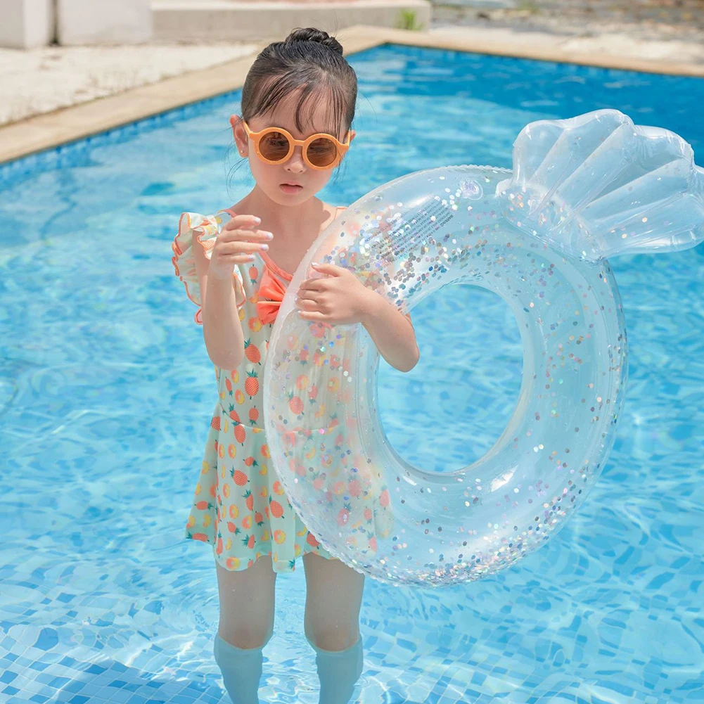 

Clear Inflatable Swim Tube Raft Foldable Party Water Sports Toys with Backrest Thickened Pool Floats Tube for Pool Beach Seaside