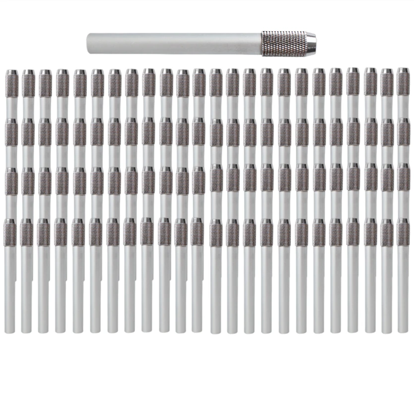 100x Metal Pencil Extender 6 Colors Sketch Pen Extender Holder Rotary Detachable 10.5*0.8cm Art Painting Tools