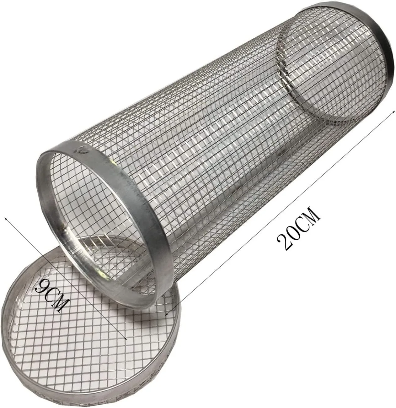 

Stainless BBQ Grill 20cm/30cm Barbecue Rack Cooking Grill Outdoor Rolling Grilling Family Camping Picnic Cylindrical BBQ Basket