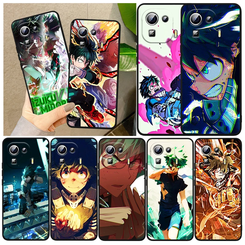 

My Hero Academia Midoriya Izuku Cover For Xiaomi Mi 13 Pro Lite 12X 12 11 11T 11i 10T 10 Pro Lite Ultra 5G Black Phone Case