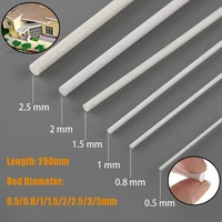 52550pcs long 25cm diameter0 5 5mmabs round stick plastic white round diy house sand table model construction stick tool